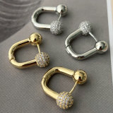 Pave fashion basic hoop