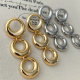 Round metal long earrings