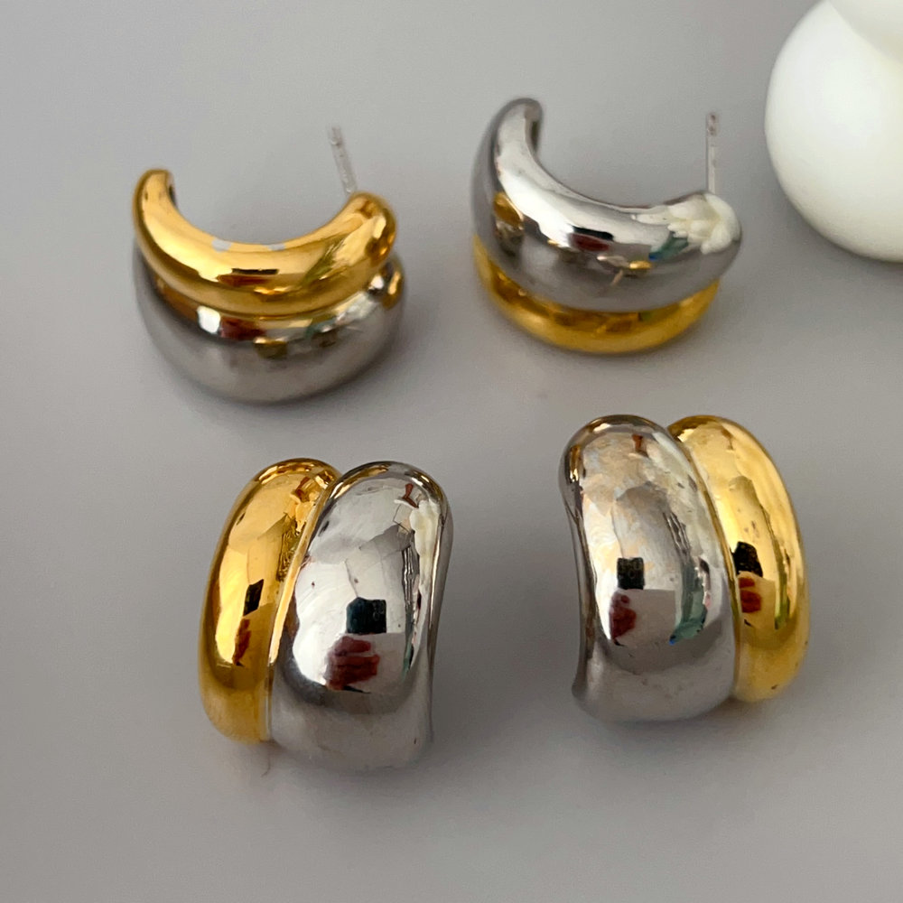 Silver and gold metal hoop