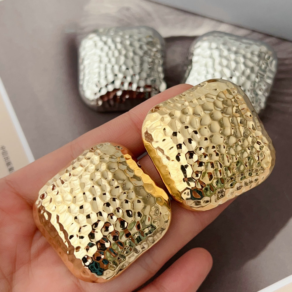 Big square chunky earrings