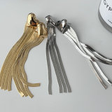 Long chain tassel heart earrings