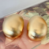Oval metal chunky earrings
