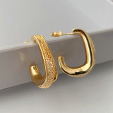 Metal square earrings