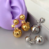 Ball star metal earrings