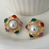 Colorful pearl earrings