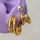 Metal two line earrings