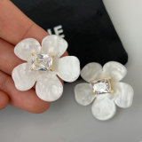 White flower earrings