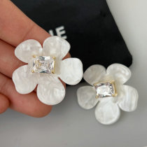 White flower earrings