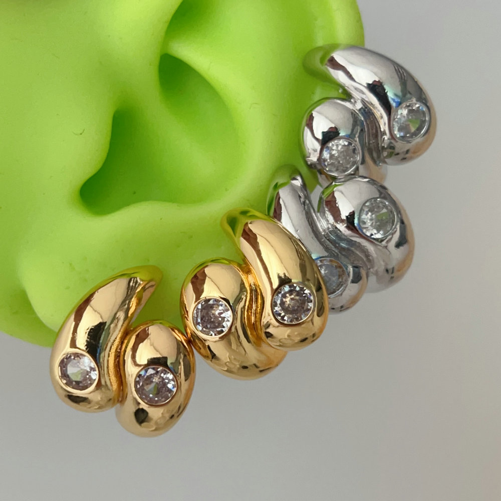 S shape earrings
