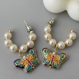 Colorful butterfly charm earrings