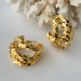 Bling metal fan earrings