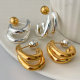 Metal two line earrings