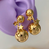 Ball star metal earrings