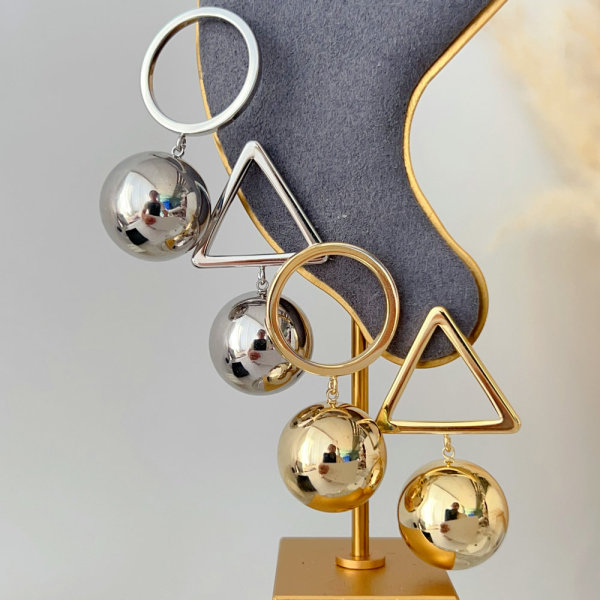 Ball charm earrings
