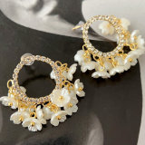 Flower charm earrings