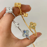 Clover bead bangle set with ring