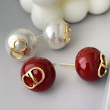 CD fat pearl earrings