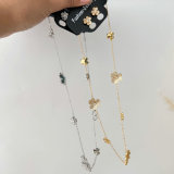 Pave zircon flower necklace set with earrings