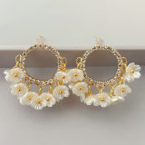 Flower charm earrings