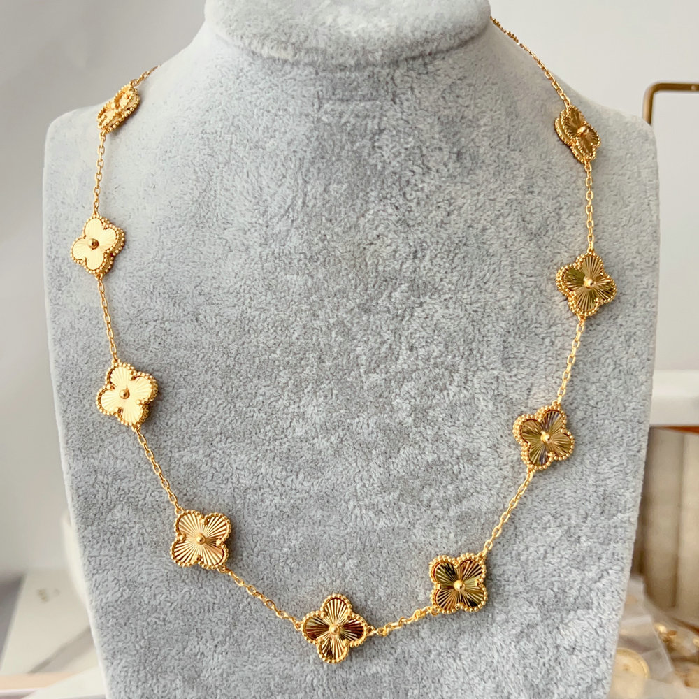 Ten clover charm necklace