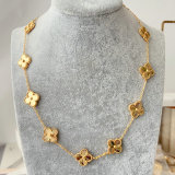 Ten clover charm necklace