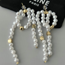 Long pearl tassel earrings