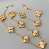 Ten clover charm necklace