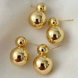 Gold ball earrings