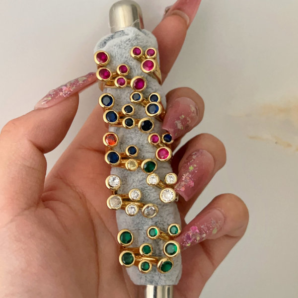 Pave flower ring