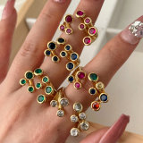 Pave flower ring