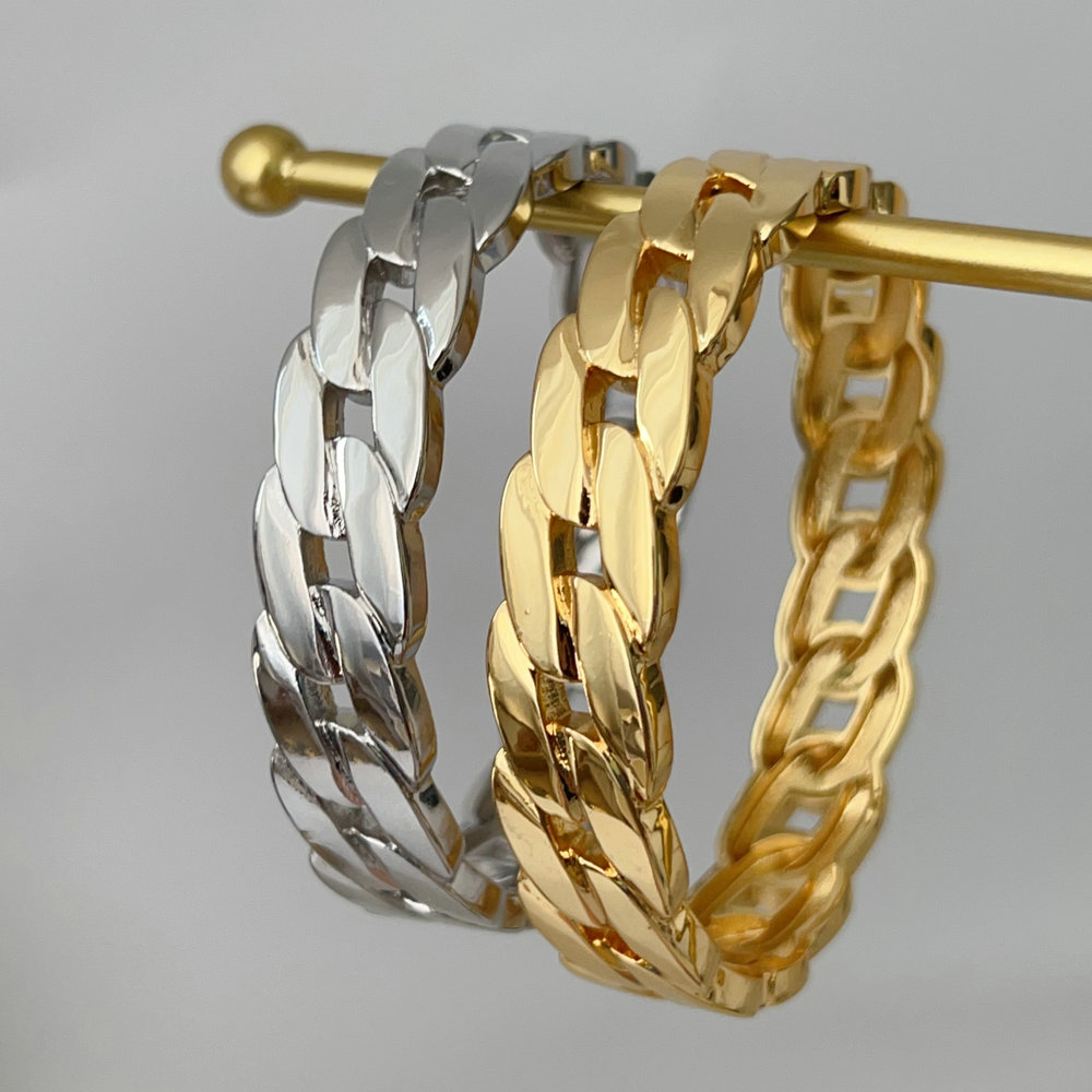 13mm width chain chunky bangle
