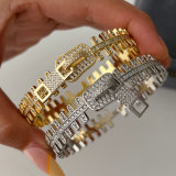 Pave zircon zipper bangle