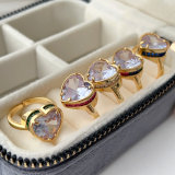 Pave heart ring