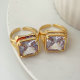 Pave square ring