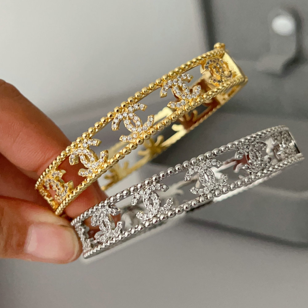 Pave channel bangle