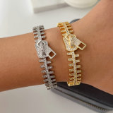 Pave zircon zipper bangle