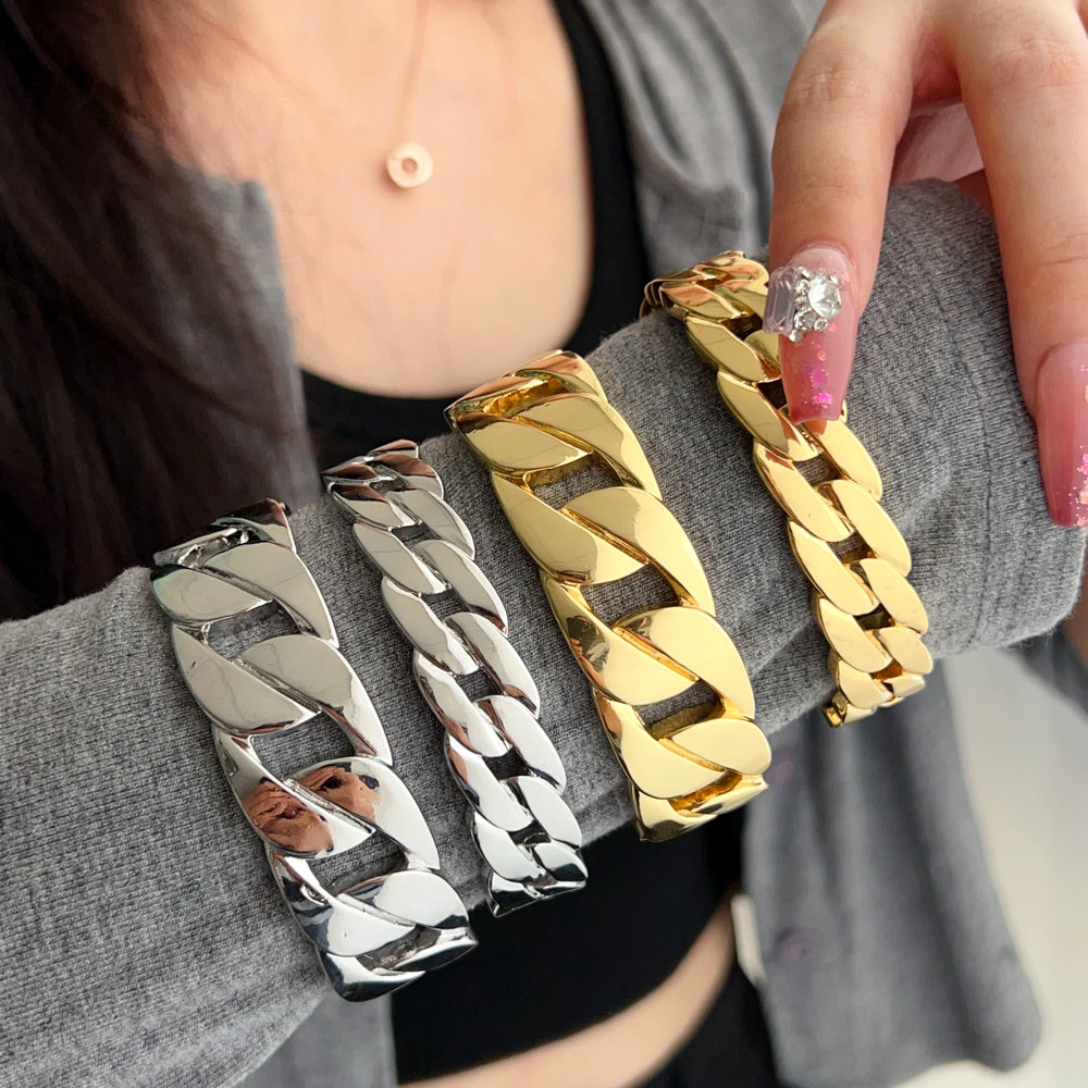 13mm width chain chunky bangle