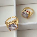 Pave square ring