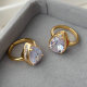 Water drop zircon ring