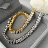 Pave zircon tennis chain bracelet