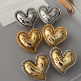 Metal heart chunky earrings