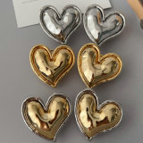 Metal heart chunky earrings