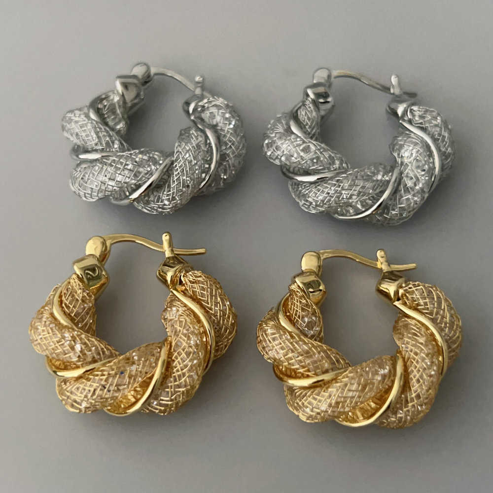 Twist bling hoop