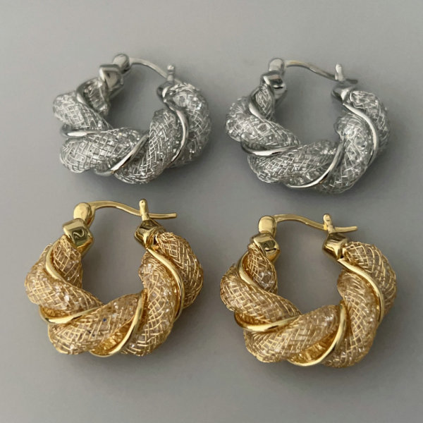 Twist bling hoop