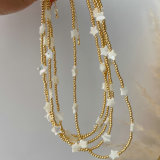 Gold bead necklace with star charm 16inch