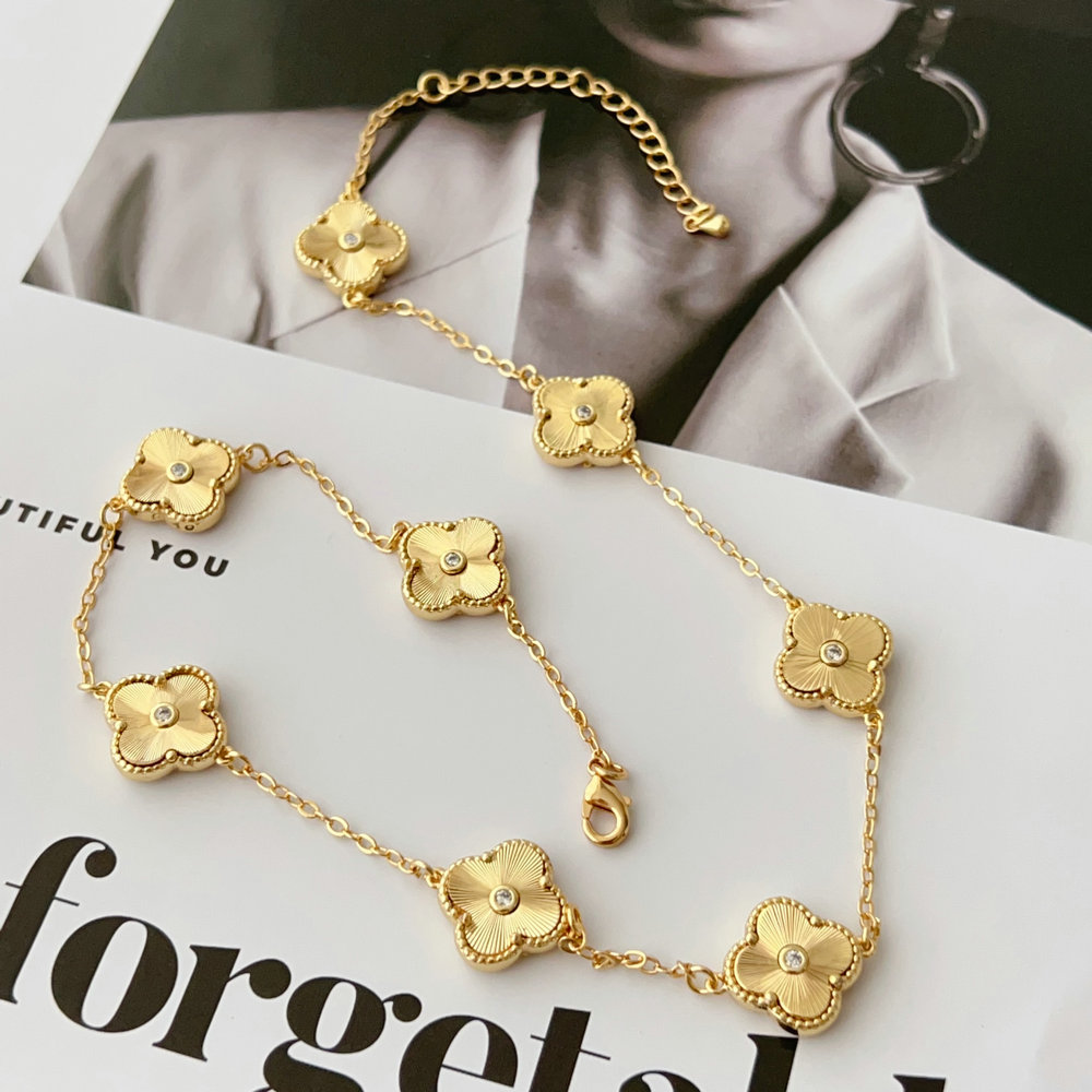 Pave clover necklace