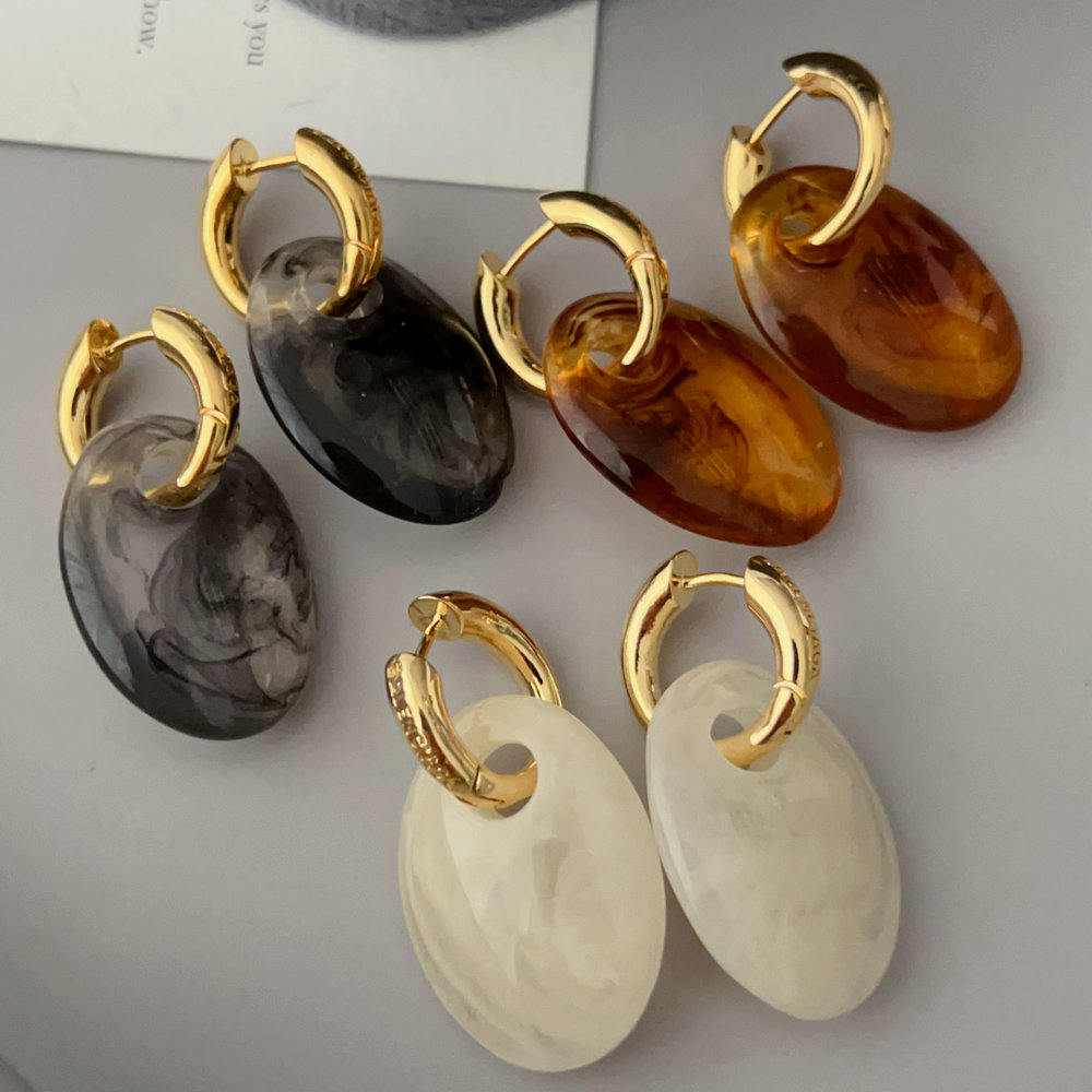 Egg shaped acrylic earrings