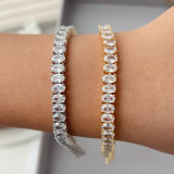 Pave zircon tennis chain bracelet