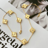 Pave clover necklace