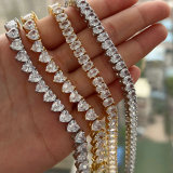 Pave zircon heart bracelet